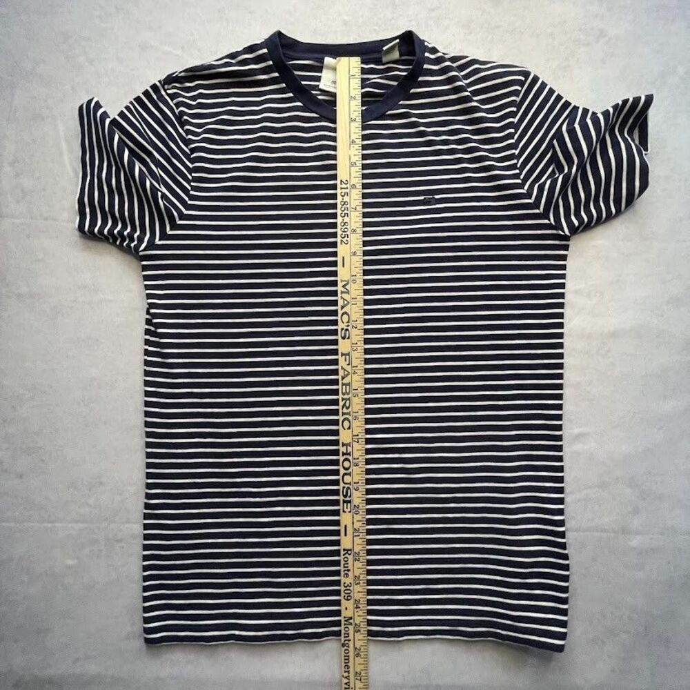 Scotch & Soda Crew Neck T Shirt Mens Size S Blue Stripe Short Sleeve Retro Tee - Picture 11 of 12